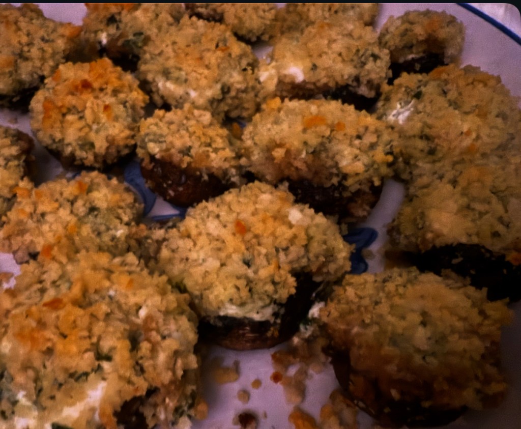Panko-Crusted Stuffed Mushrooms