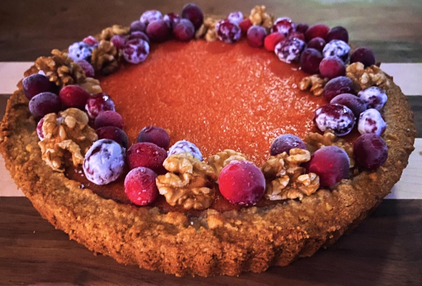 Cranberry Curd Tart with Walnut&nbsp;Crust