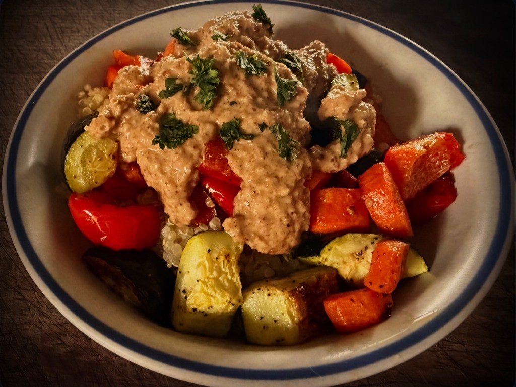 Quinoa Bowl with Roasted Vegetables and Tahini&nbsp;Dressing